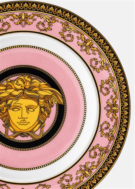 pink versace plates|versace table cloth.